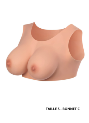 Buste seins réaliste couleur peau claire Taille S Bonnet C - CC730014019403